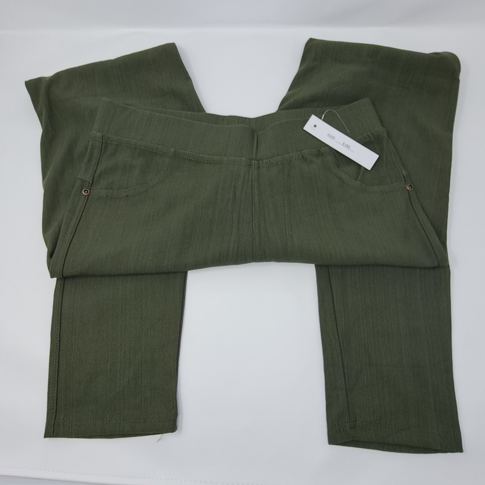 Skinny Stretch NWT Yi Tong Olive Green Jeggings L XL